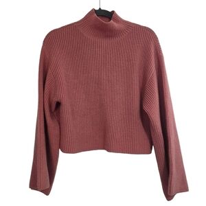 Lapointe Italian Yard 100% extra fine Merino wool Cropped Bell Sleeve Knit Sweat